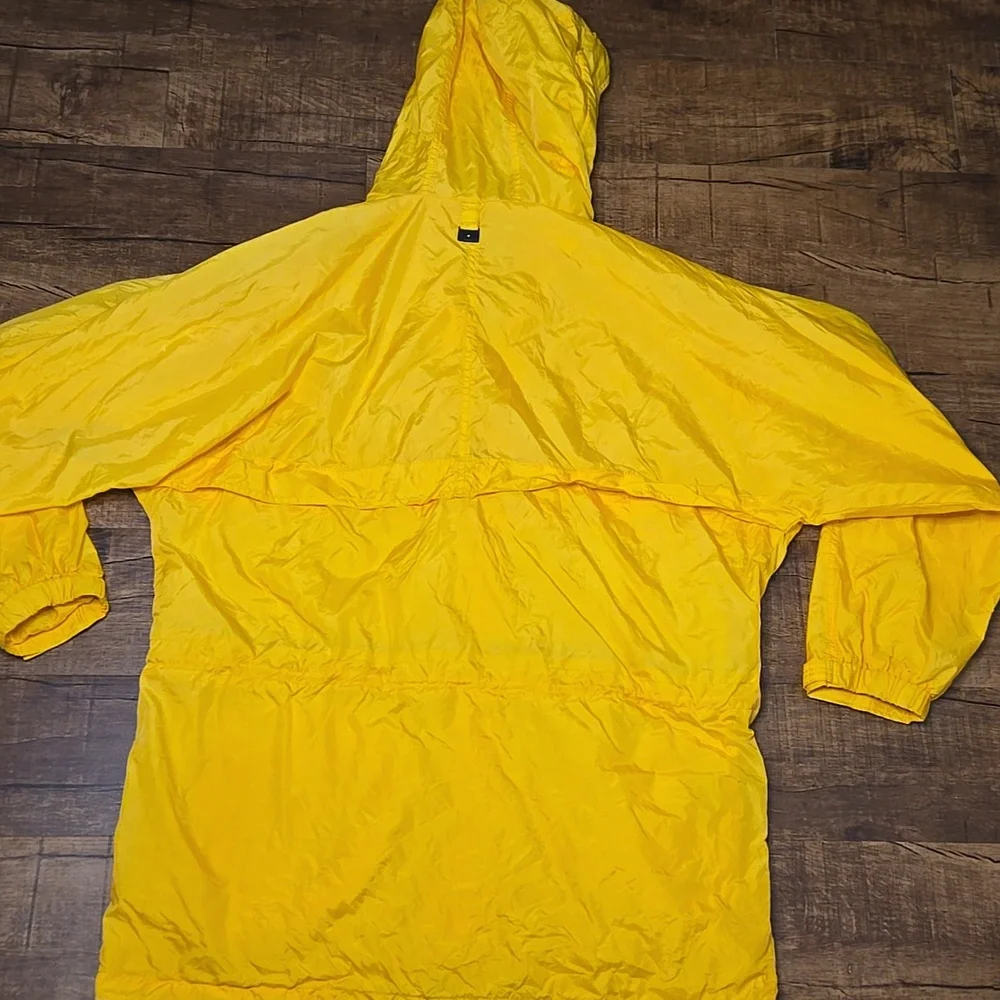 Eddie Bauer Yellow Packable Parka Gorpcore Outdoor Utility Hooded Y2k Nylon M - Picture 8 of 9